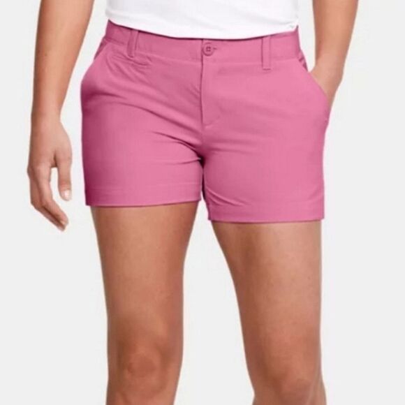 Under Armour Women's Pink Fitted HeatGear® Golf Shorts - Picture 1 of 16